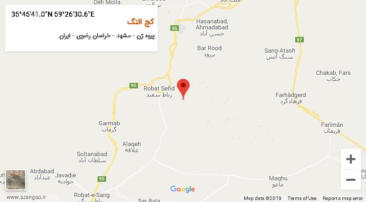 روستای کج النگ بر روی نقشه