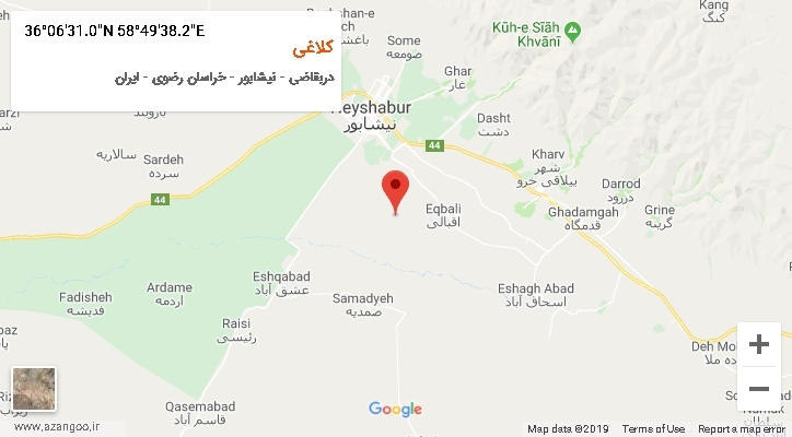 روستای کلاغی بر روی نقشه