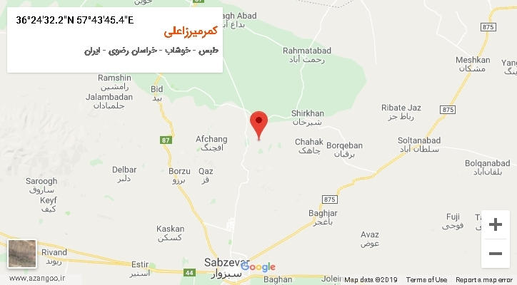 روستای کمرمیرزاعلی بر روی نقشه