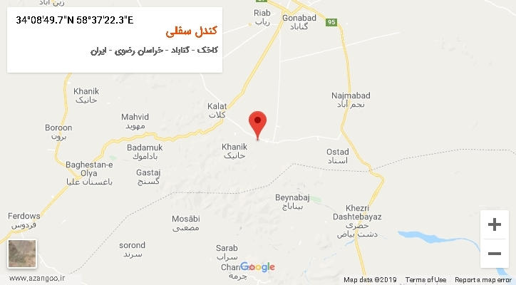 روستای کندل سفلی بر روی نقشه