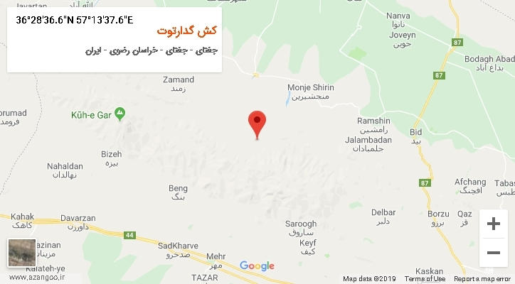 روستای کش گدارتوت بر روی نقشه