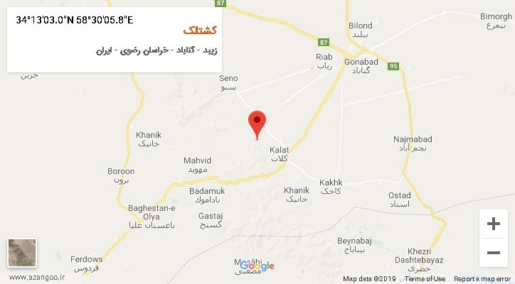 روستای کشتلک بر روی نقشه