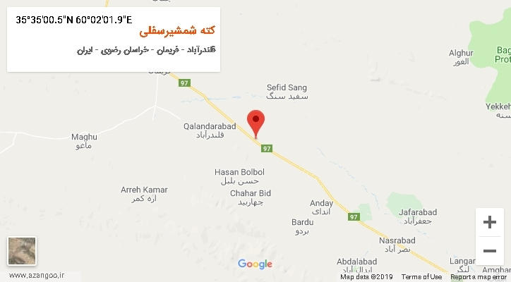 روستای کته شمشیرسفلی بر روی نقشه