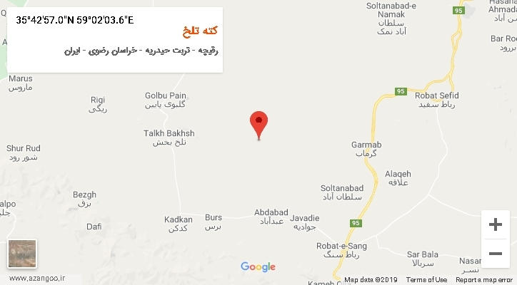 روستای کته تلخ بر روی نقشه