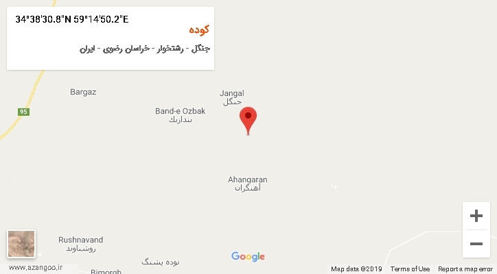 روستای کوده بر روی نقشه