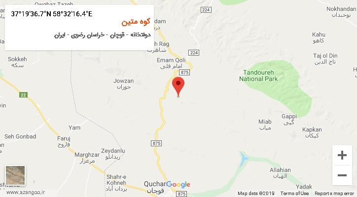 روستای کوه متین بر روی نقشه