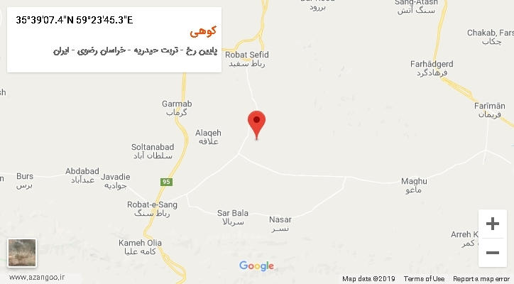 روستای کوهی بر روی نقشه