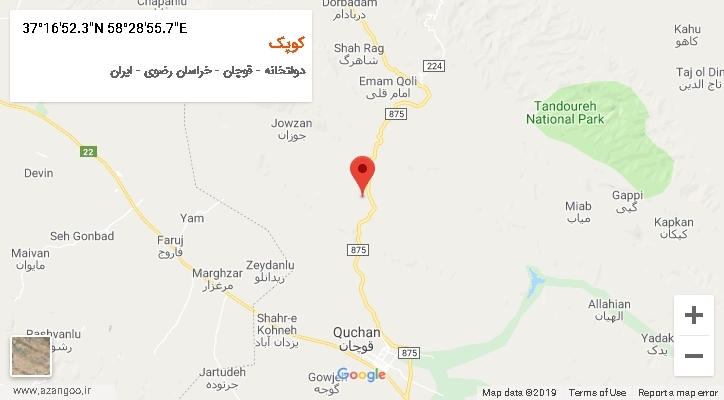 روستای کوپک بر روی نقشه
