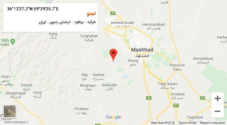 روستای لجنو بر روی نقشه