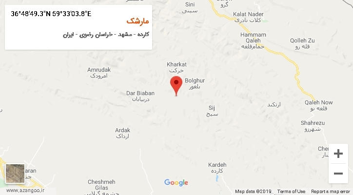 روستای مارشک بر روی نقشه