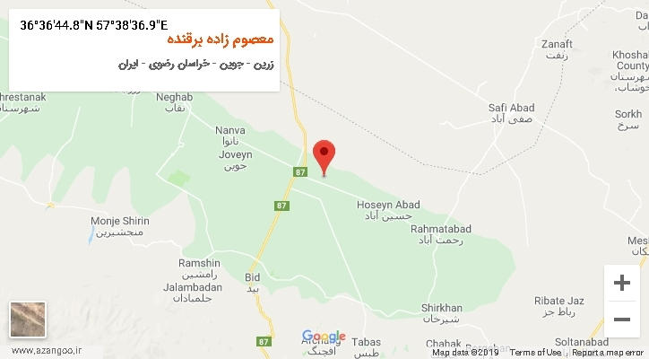 روستای معصوم زاده برقنده بر روی نقشه