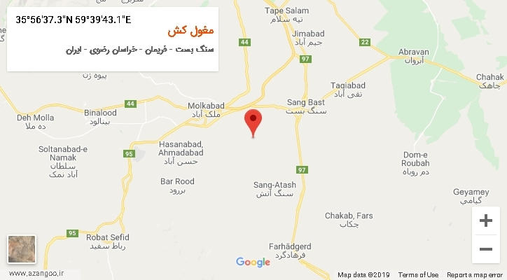 روستای مغول کش بر روی نقشه