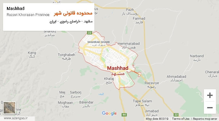 دهستان محدوده قانونی شهر بر روی نقشه
