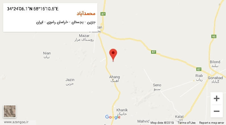 روستای محمدآباد بر روی نقشه
