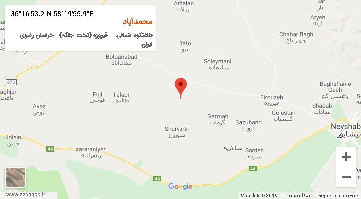 روستای محمدآباد بر روی نقشه