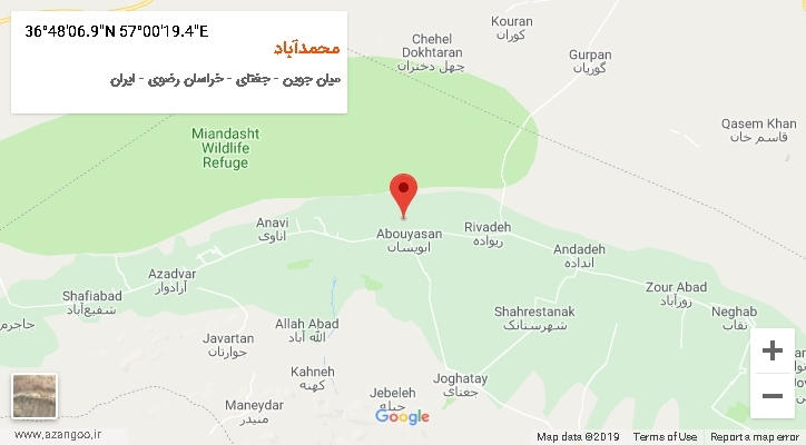 روستای محمدآباد بر روی نقشه