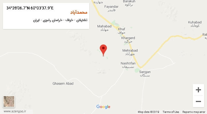 روستای محمدآباد بر روی نقشه