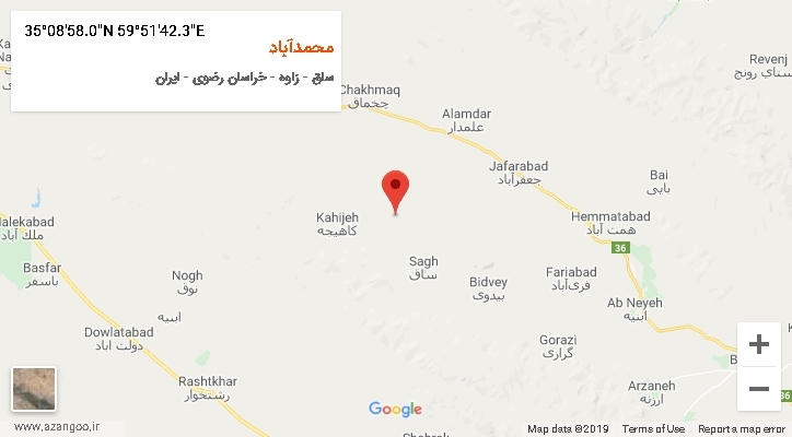 روستای محمدآباد بر روی نقشه