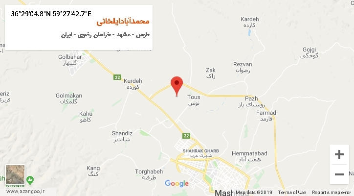 روستای محمدآبادایلخانی بر روی نقشه