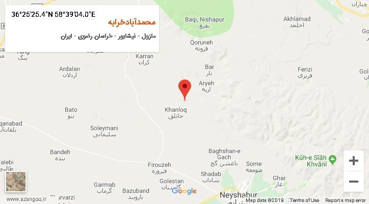 روستای محمدآبادخرابه بر روی نقشه