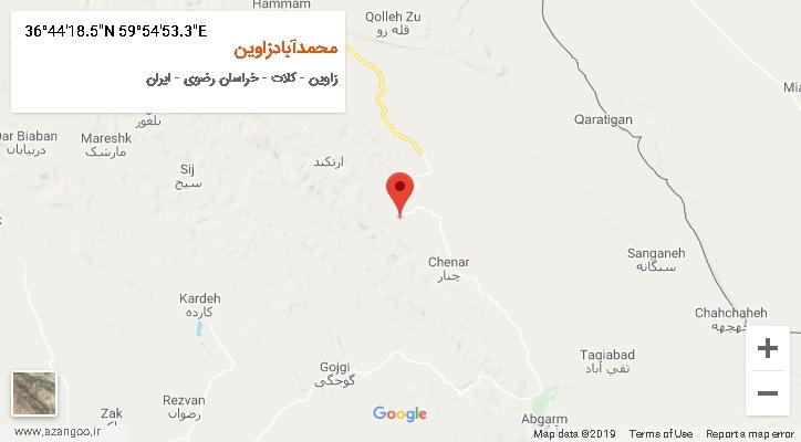 روستای محمدآبادزاوین بر روی نقشه