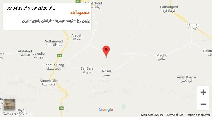 روستای محمودآباد بر روی نقشه