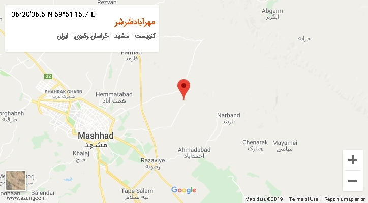 روستای مهرآبادشرشر بر روی نقشه
