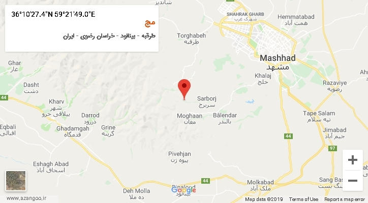 روستای مج بر روی نقشه