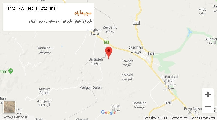 روستای مجیدآباد بر روی نقشه
