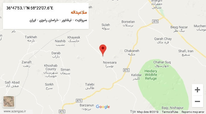 روستای ملاعبداله بر روی نقشه