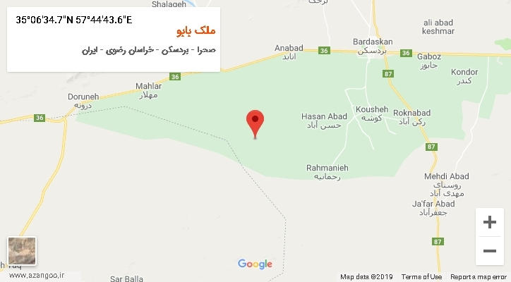 روستای ملک بابو بر روی نقشه