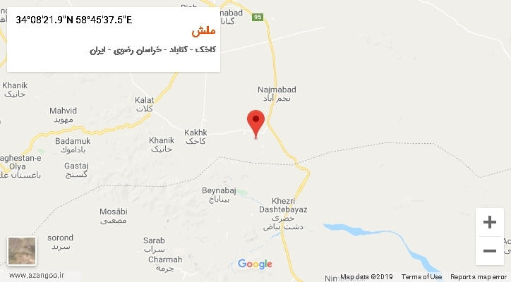 روستای ملش بر روی نقشه