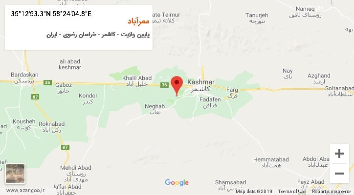 روستای ممرآباد بر روی نقشه