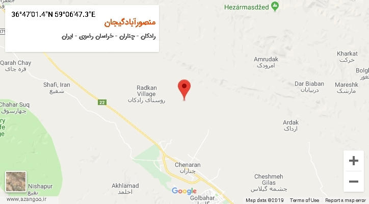 روستای منصورآبادگیجان بر روی نقشه