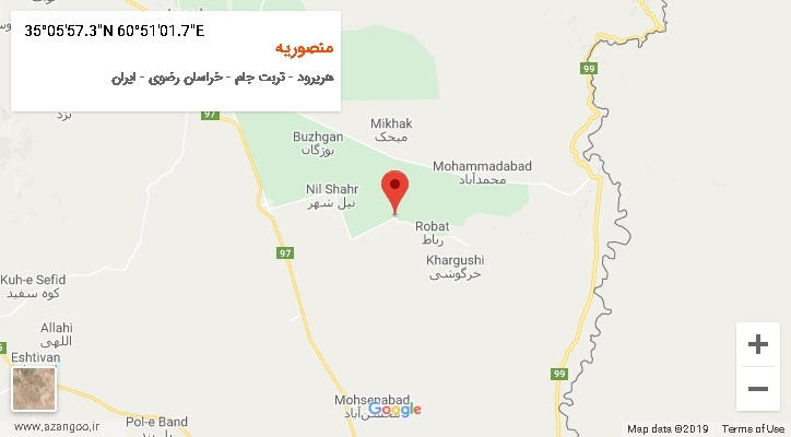روستای منصوریه بر روی نقشه