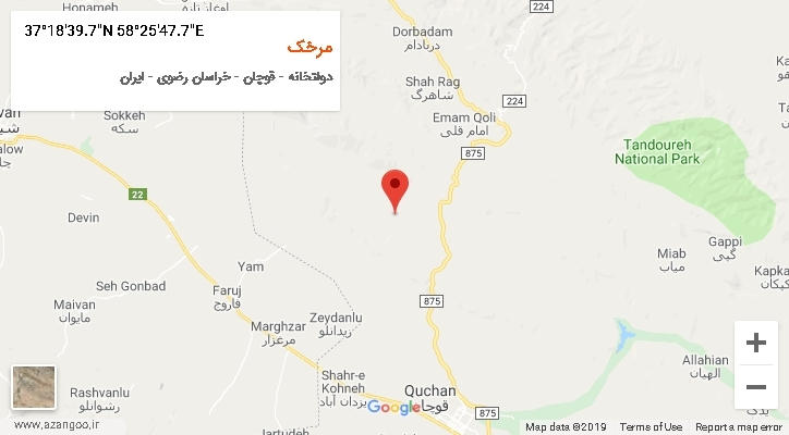 روستای مرخک بر روی نقشه