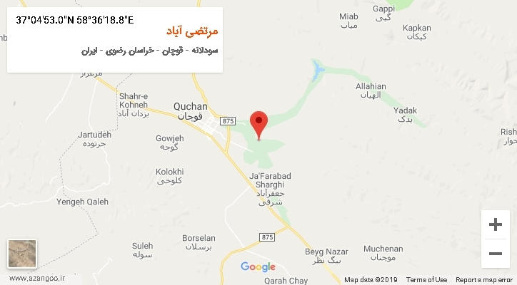 روستای مرتضی آباد بر روی نقشه