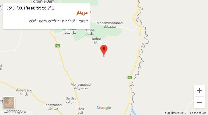 روستای مریدار بر روی نقشه