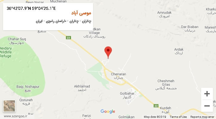 روستای موسی آباد بر روی نقشه
