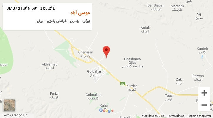 روستای موسی آباد بر روی نقشه