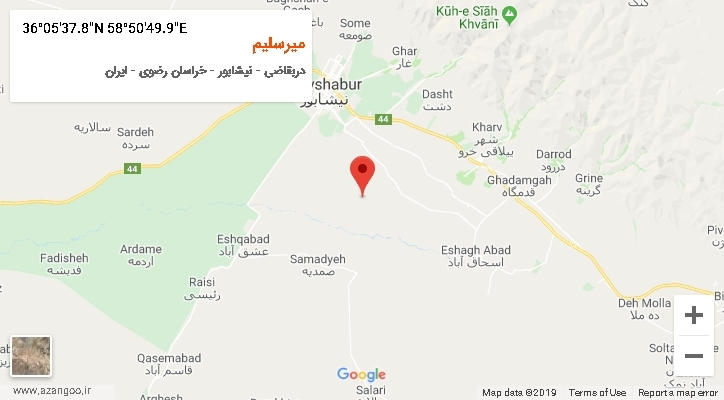 روستای میرسلیم بر روی نقشه