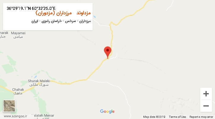 روستای مزداوند   مرزداران (مزدوران) بر روی نقشه