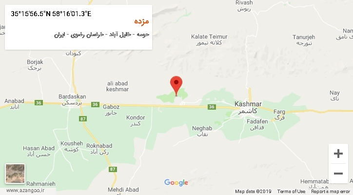 روستای مزده بر روی نقشه