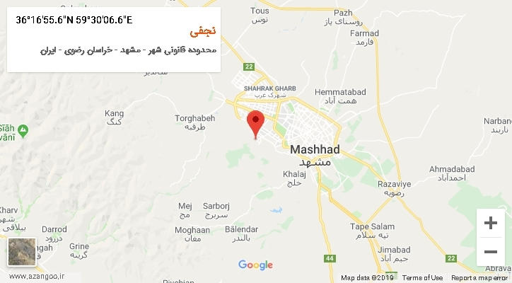 روستای نجفی بر روی نقشه