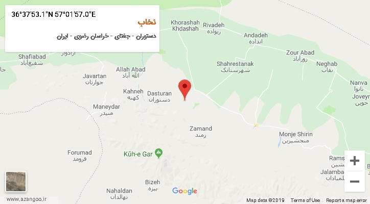 روستای نخاب بر روی نقشه