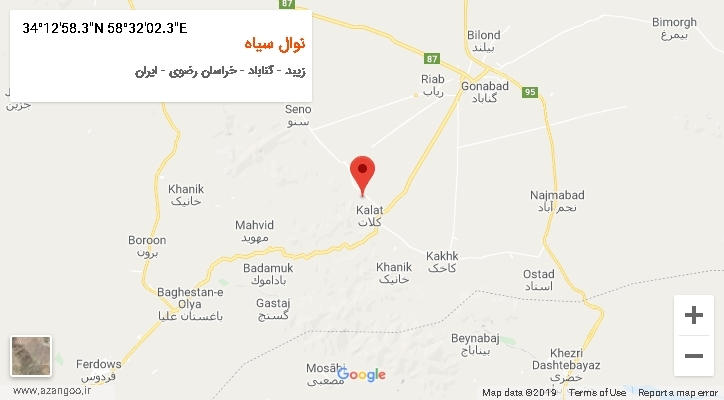 روستای نوال سیاه بر روی نقشه