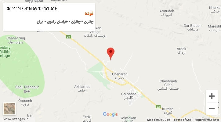روستای نوده بر روی نقشه