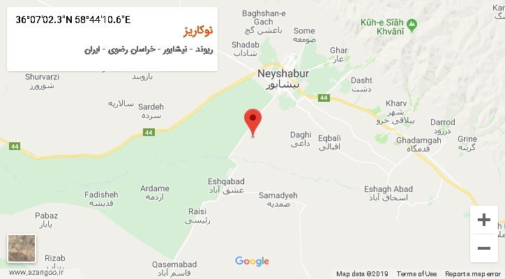 روستای نوکاریز بر روی نقشه
