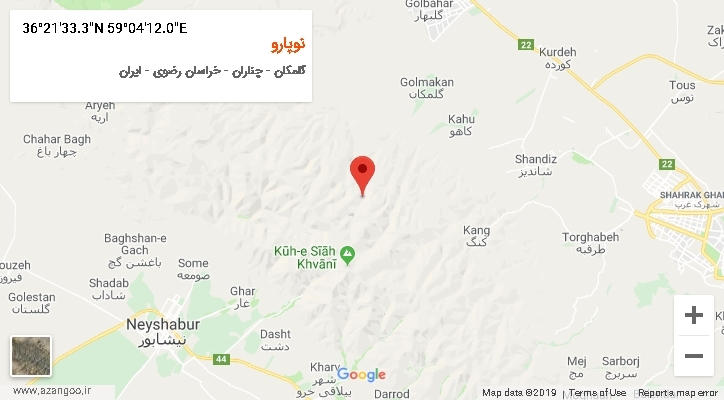 روستای نوپارو بر روی نقشه