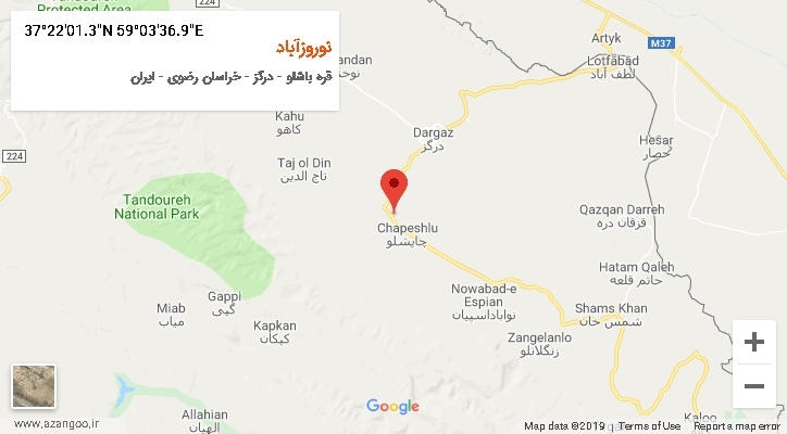 روستای نوروزآباد بر روی نقشه
